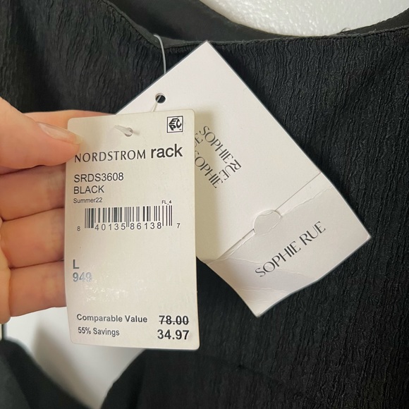 Sophie Rue Asymmetrical Black Cut-out Mini Dress, Large, Nordstrom Rack - Picture 7 of 8